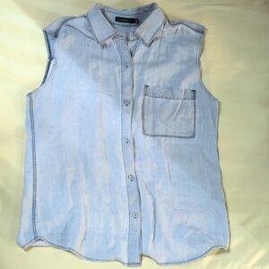 Talula Light Gray Denim Top